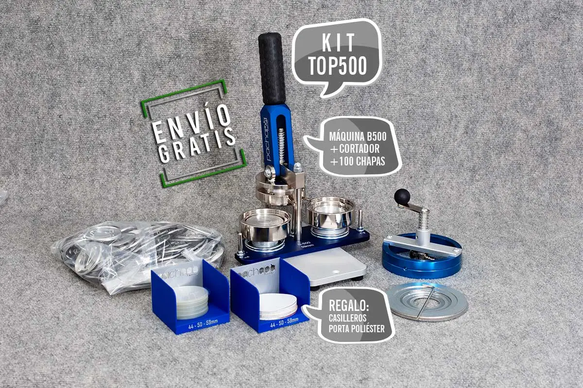Kit Top500 para hacer chapas personalizadas, ¡elige entre 5 tamaños!