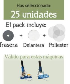 Chapas de imán de 50mm. - 25 unidades