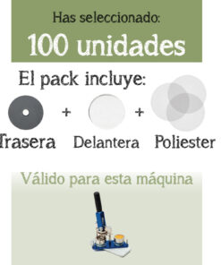 Chapas de imán de 75mm - 100 unidades